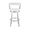Armen Living Kobe 26" Counter Height Swivel Bar Stool in Brushed Stainless Steel Finish and White Faux Leather 721535761821 - alternate 4